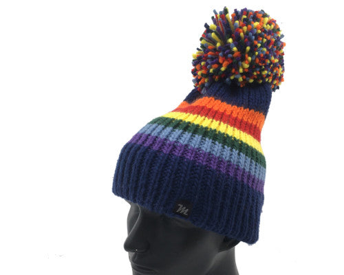 Rainbow Winter Bobble Hat